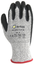 Schnittschutzhandschuh PU Artus Silko Cut B, 10 Paar, Arbeitshandschuhe, Montagehandschuhe, Schutzhandschuhe, Strickhandschuhe, weiß/schwarz meliert,