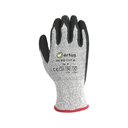 Schnittschutzhandschuh PU Artus Silko Cut B, 10 Paar, Arbeitshandschuhe, Montagehandschuhe, Schutzhandschuhe, Strickhandschuhe, weiß/schwarz meliert,