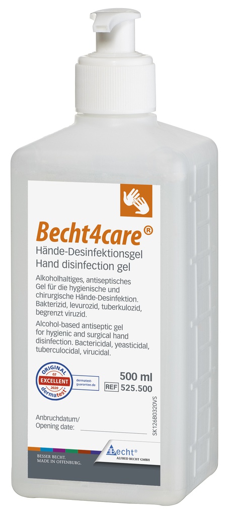 Becht4care®, 500 ml, Hände-Desinfektionsgel