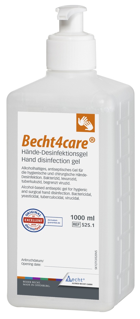 Becht4care®, 1L, Hände-Desinfektionsgel