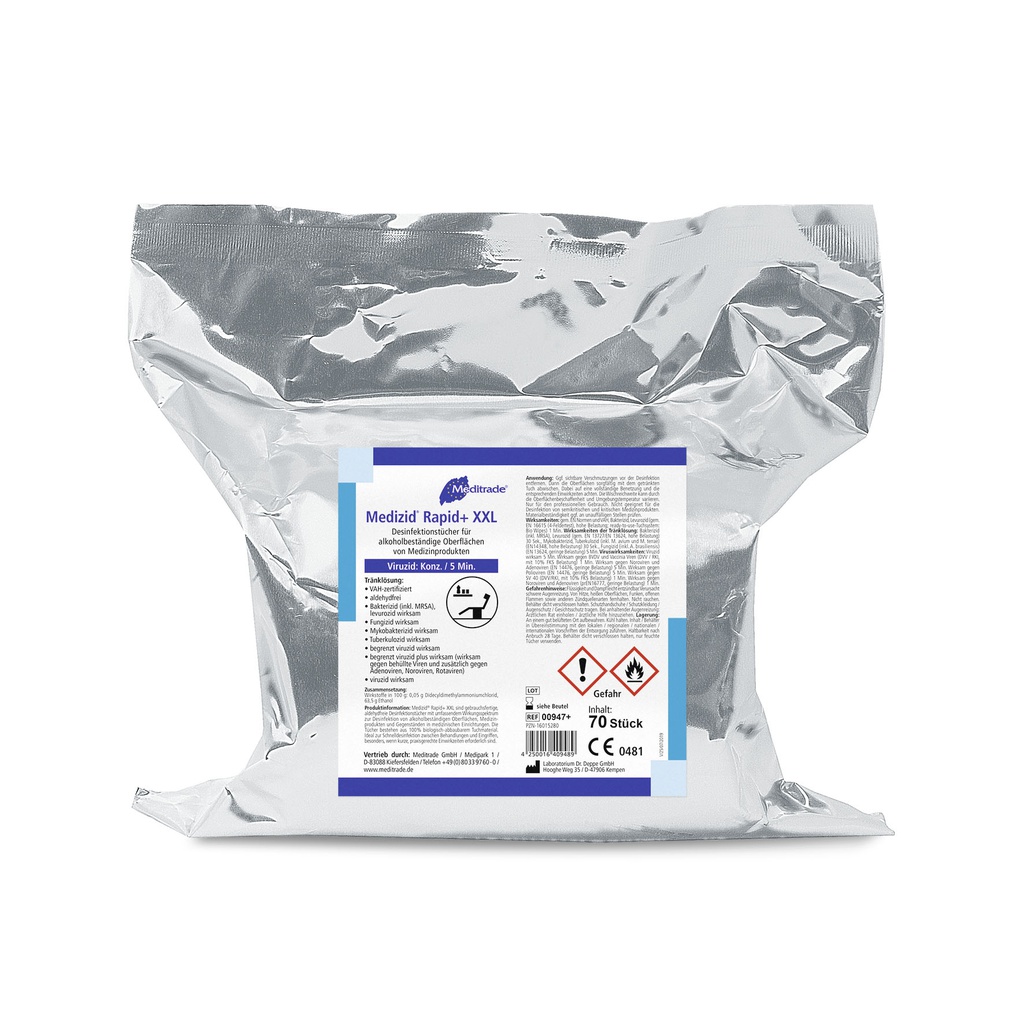 Medizid Rapid+ XXL Nachfüllpackung 70 Tücher 29x30 cm